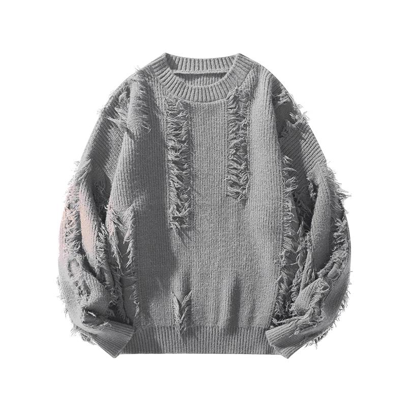 2025 Autumn Winter Men O-Neck Loose Retro Sweater Men Korean Trend Tassel Sweater Men Thick Warm Lazy Pullover Male Knitted Tops