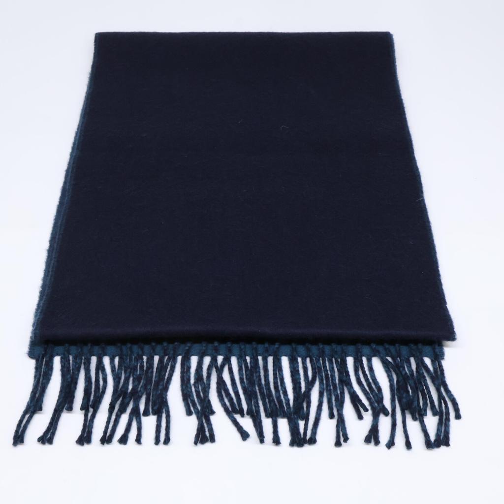 JOHNSTONS fringe Scarf Navy / GreenUsed