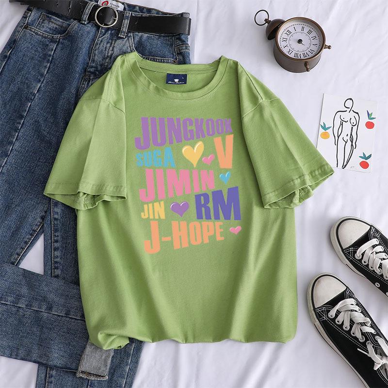 2022 Summer Trendy Printed Crew Neck Short Sleeve Cotton Women's Casual Top