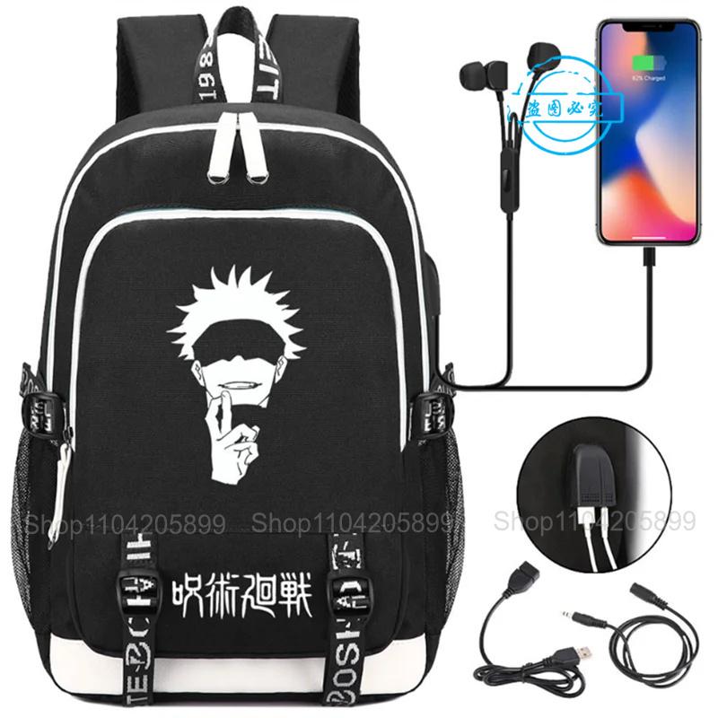 Jujutsu Kaisen Backpacks Anime Mochila Student Teenager Schoolbag Unisex Fashion USB Charge Laptop Travel Rucksack Boys Gift