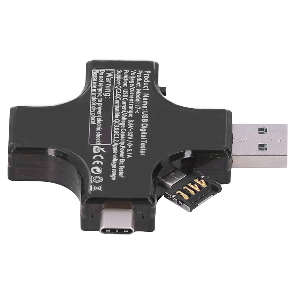 מד מתח זרם בודק סוג C USB צלב דיגיטלי וולטמטר אמפרמטר גלאי נייד
