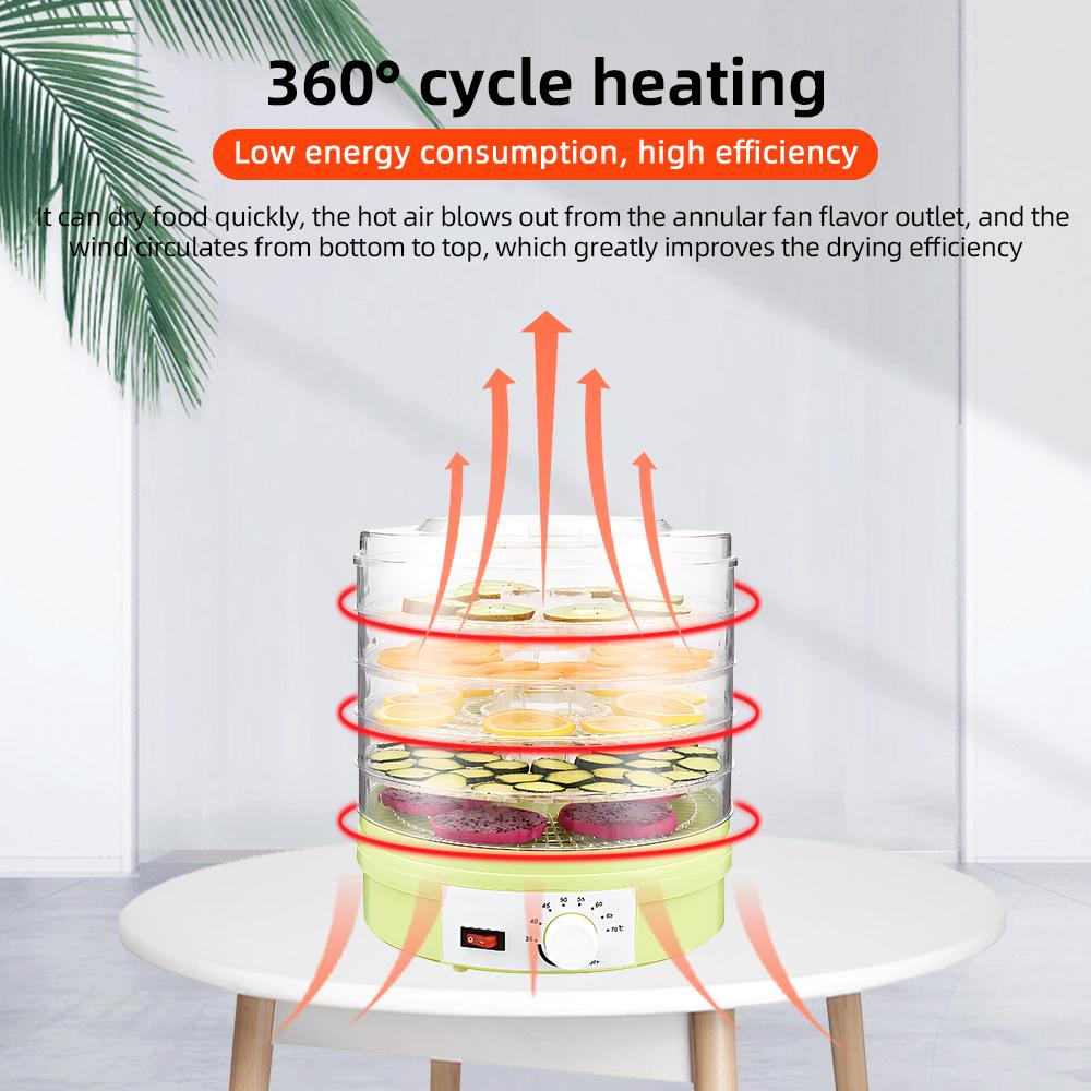 Large Capacity Dehydrators for Food and Jerky with 5 Drying Racks 350W 35-70 Celsius Fruit Dehydrator with