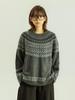 GoodNorth Unisex Fair Isle Retro Sweater – Winter Layering Round Neck Knit Pullover