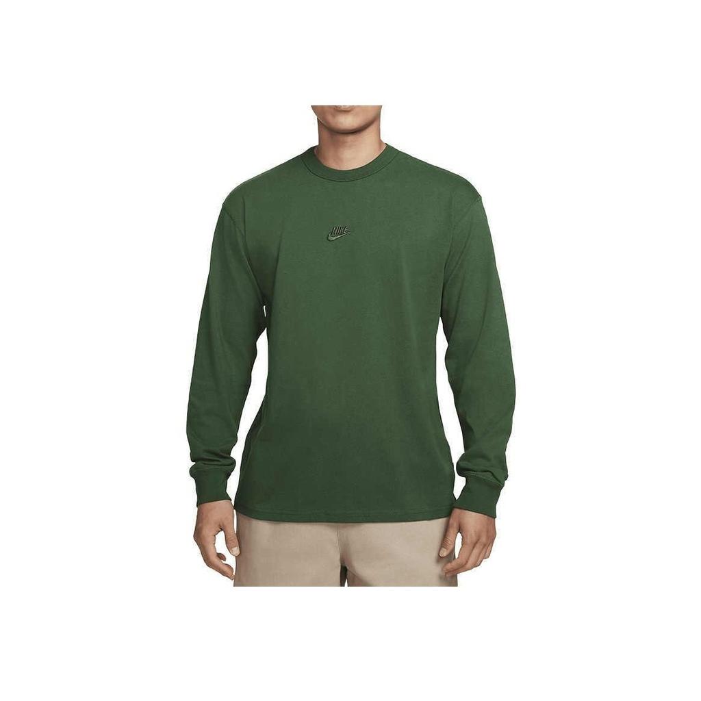 Nike Premium Essentials Embroidered Logo Pullover Sweatshirt Men Tops Green DO7391-323