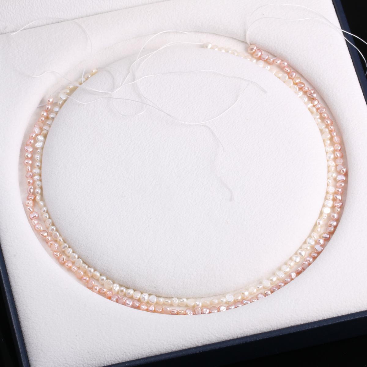 

1String, Natural Freshwater Pearls, 3-4 Mm Nugget Pearl Beads for Jewelry Making DIY Necklace Supplies, Birthday Party Gifts for Women, 36cm 1String/3-4mm-36cm рожевий