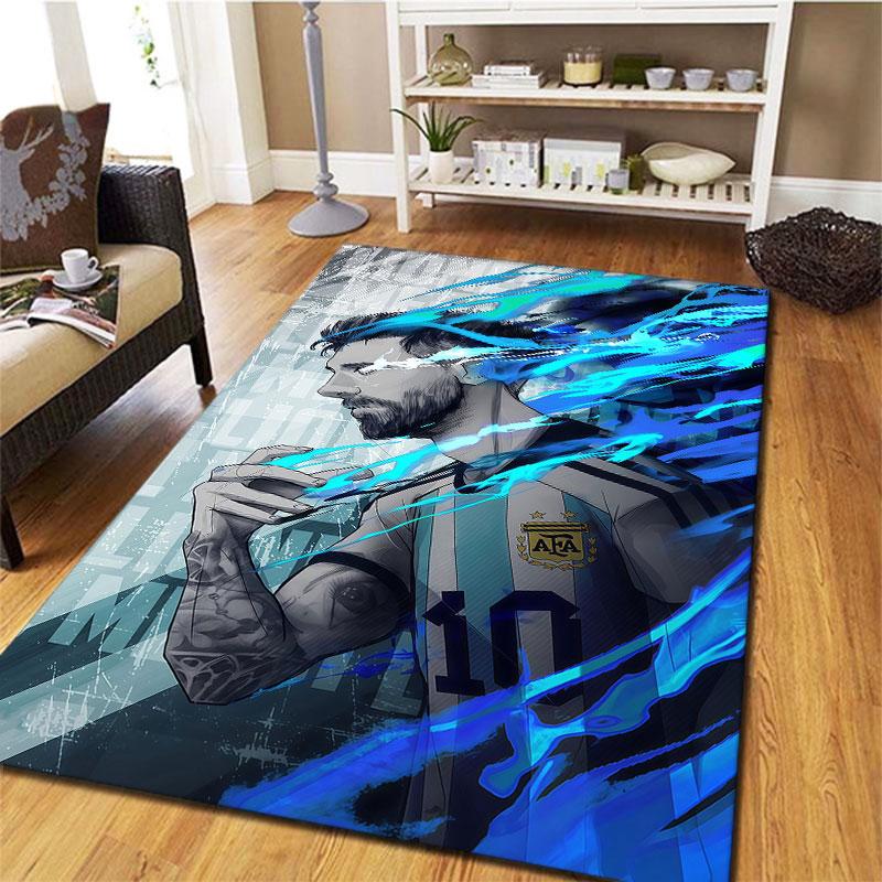 Leo Messi Carpet Rug for Living Room Bedroom Home Sofa Decoration,Kids play Non-slip Floor Mat