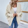 Vintage Loose Knitwear Cardigan Sweater Top Solid Color V-Neck Long Sleeve Autumn Winter