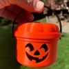 2 Pcs Halloween Boo Buckets Plastic Pumpkin Pails with Handle Portable Small Candy Bowls for Kids Trick or Treat Halloween Party Favors
