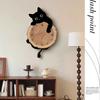 Cartoon Cat Wall Clock Creative Cat Tail Swing Wall Clock Quartz Mute Wall Clock Home Decoration Living Room Bedroom Decoration