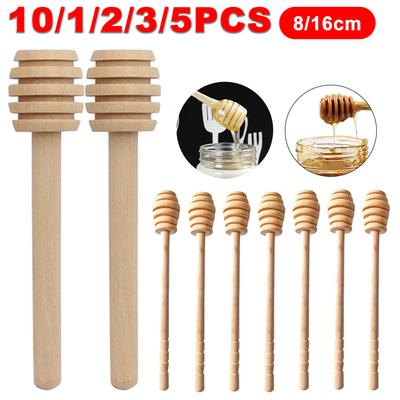 1-10 Stück Holz Honiglöffel Honigdipper Holz Honigtopf Rührstäbchen Für Honigtopf Kaffee Milchtee Zubehör Küchenwerkzeuge