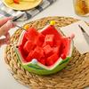 Fruit Plate And Fruit Fork Set Ceramic Watermelon Bowl with Stainless Steel Fork Multipurpose Kitchenware for Fruit Dessert Snacks