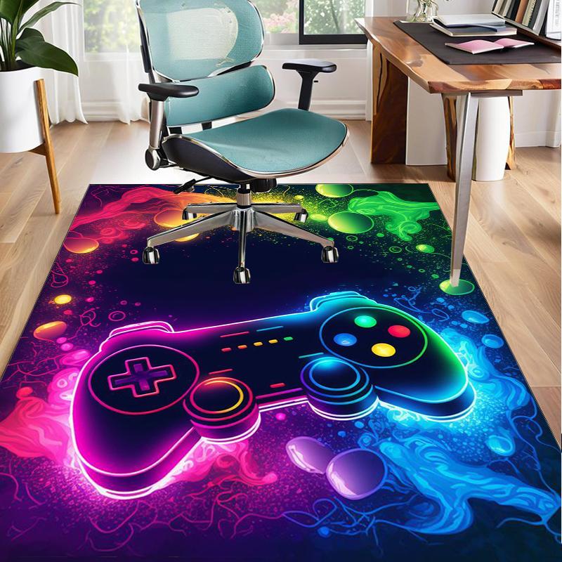 Neon Game Over Kunst Büro Teppich Stuhlunterlage, Spielteppich, Geeignet für Eingangsbereich, Schlafzimmer, Wohnzimmer, Schreibtisch, Weihnachtsgeschenk