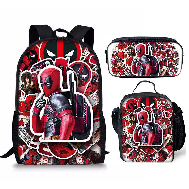 Backpack Satchel Pencil Case Three-Piece Set Student Schoolbag Cartoon Children'S Backpack
