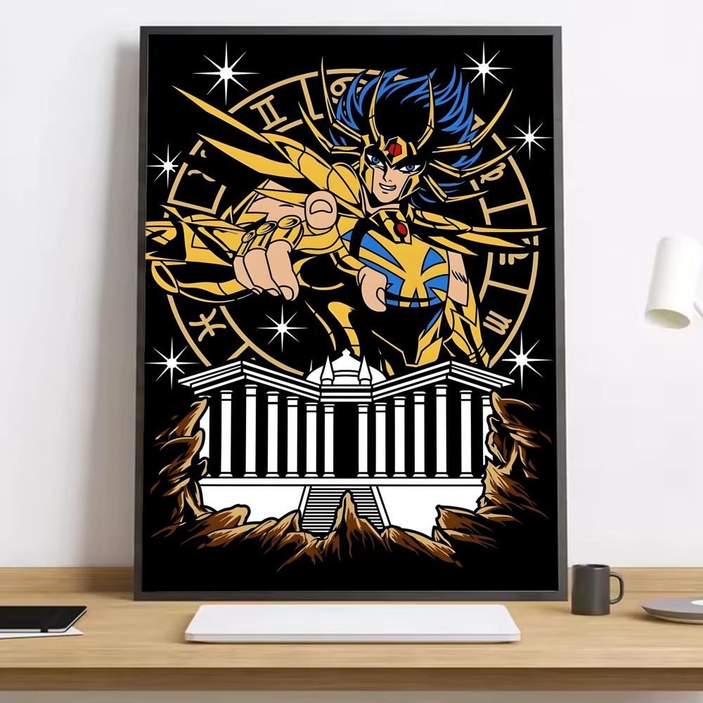 Saint Seiya Whitepaper Painting Calligraphy HD Canvas Poster Living Room Bedroom Bar Aesthetic Decoration
