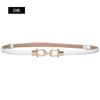 Adjustable Womens Versatile Belt Unique Pu Material Double Circle Buckle Perfect For Casual Or Wear Formal