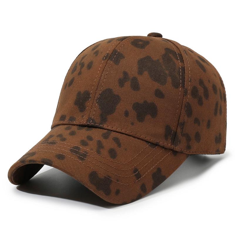Trendy Unisex Leopard Printed Baseball Cap, Stylish Round Top Hat for Outdoor Sun Protection Casual Lovers Ins Duckbill Cap