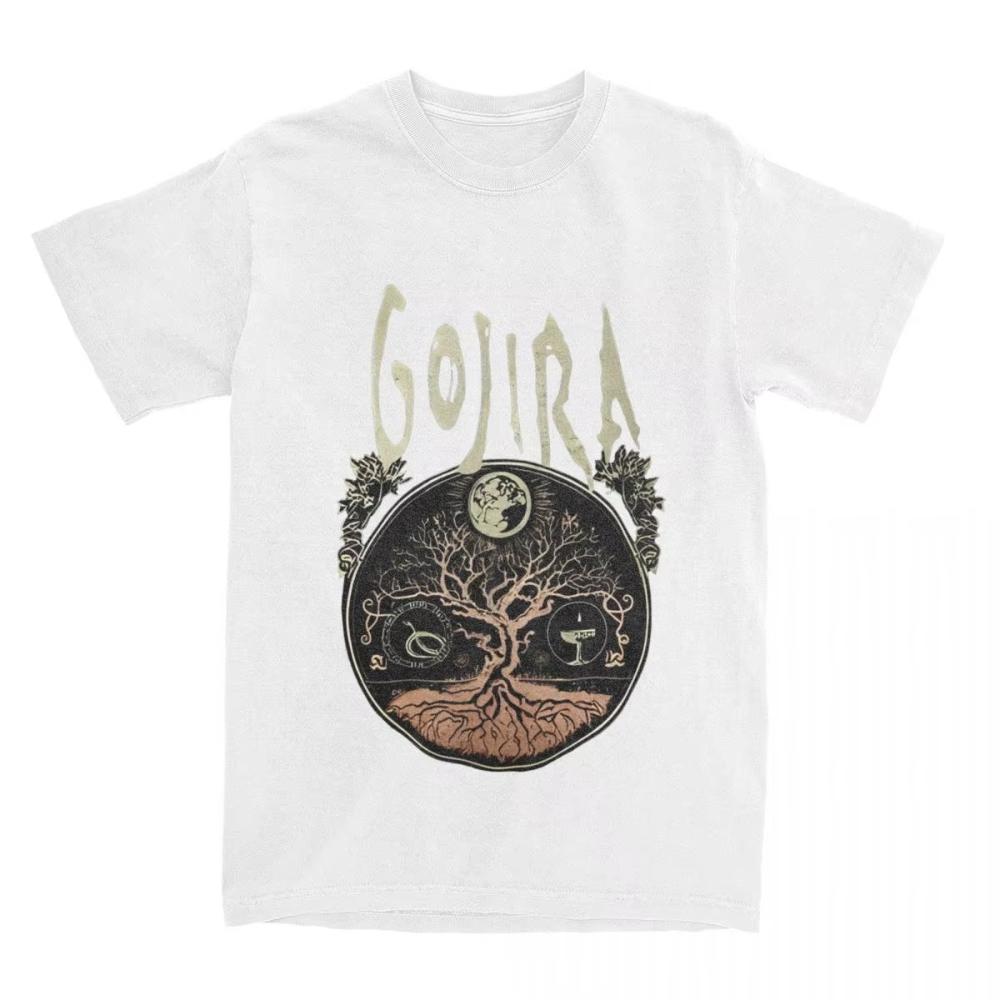 Men's Women Cotton T Shirts Rock Metal Band Gojiras T-Shirts Leisure French Heavy Metal Summer Tees Vintage Cotton Clothing Gift