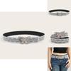 Womens Belt With Butterfly Buckle And Lace Decor For Casual Fashion