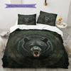 Roaring Bear Pattern Bedding Quilt Set  Home Decoration  Gift (1 * duvet cover + 2 * pillowcase  without core)