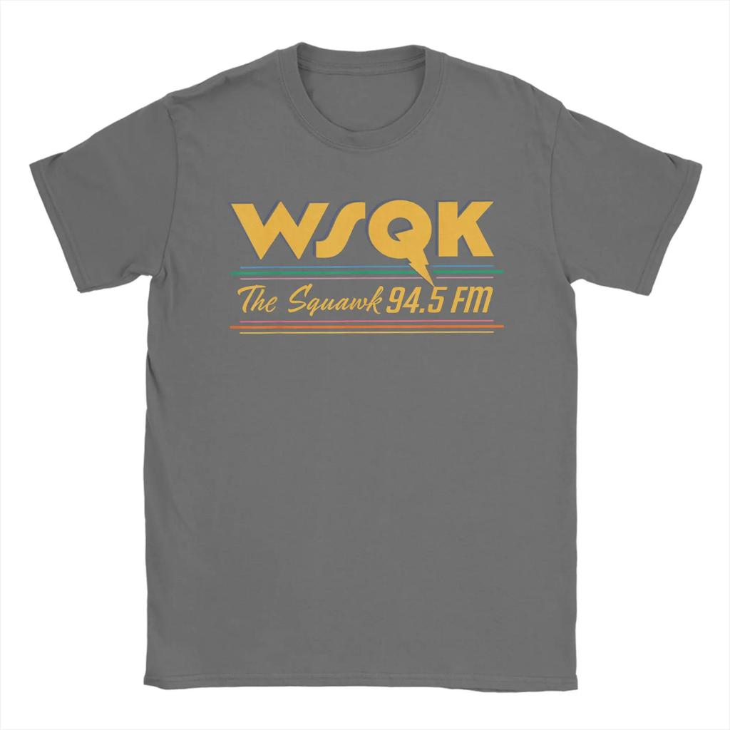 Harajuku TShirt Summer Season 5 WSQK The Squawk 945 FM Retro Logo Novelty TShirts Cotton Casual Plus Size Tee Shirt for Men