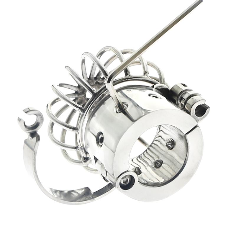 Edelstahl Dick Stealth Lock Schwerer Hodensack Anhänger Ball Stretcher Hodensack Hoden Keuschheitsschloss Cock Cage Ring Penisring