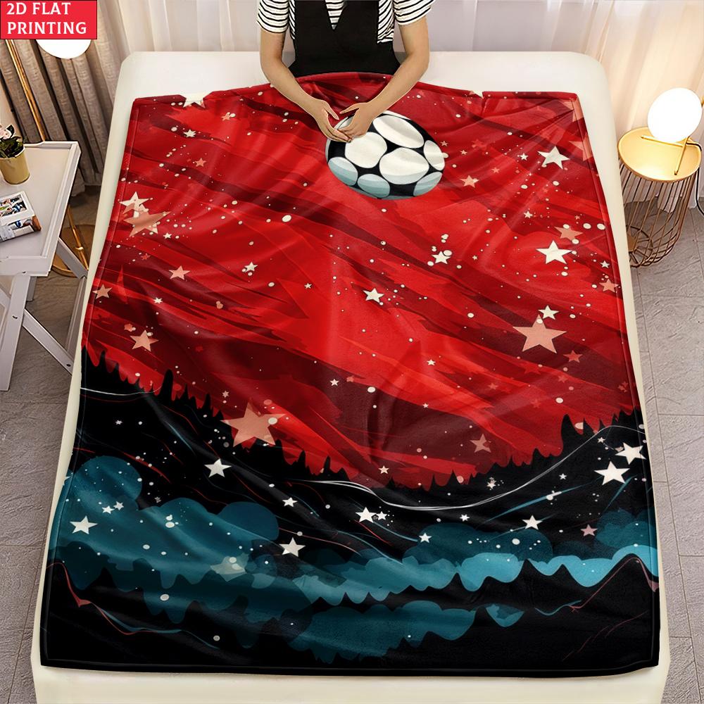 Starry Sky Soccer Print thin Flannel Blanket for Bedroom,Living Rooms,Sofas Blankets,Lunch Breaks,blankets fluffy blanket