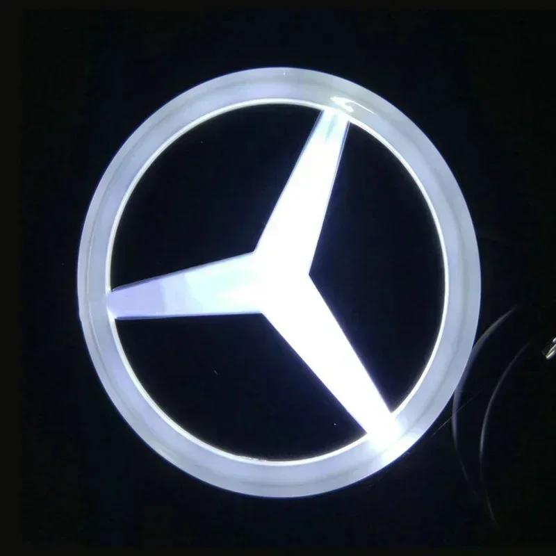 

For Mercedes Benz 9.5cm Car Rear Trunk Emblem ABS LED Badge Light Accessories for Mercedes Benz S350 S300L S A B C E Class GLA G белый