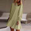 Women's  Long Sleeve Pullover Top Knit Ribbed Knit Patchwork Sweatshirt Dress Casual  Dresses