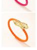 Exquisite Retro Snake Head Open Bangle: Fashionable Woven Bracelet