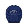 Skechers Colorful Casual Series Big Letter College Style Round Neck Pullover Loose Sweatshirt Unisex Sweatshirt Navy-Blue L124U031-02V3