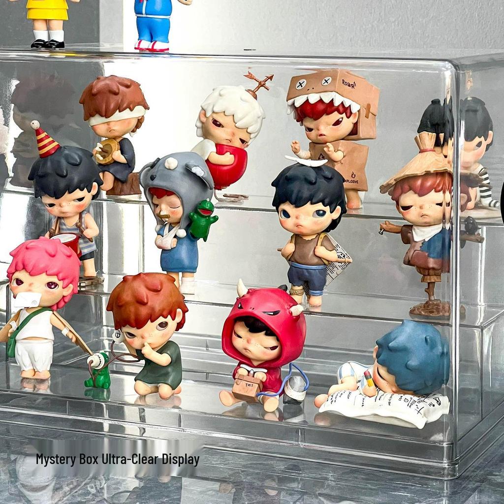 Large Acrylic Pop Mart Display Stand - Tiered, Dustproof, Blind Box Storage for Secret Forest and Ancient Castle Collections