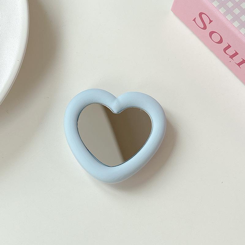 Silicone Love Mirror Solid Color Mobile Phone Airbag Bracket Folding Retractable Lazy Desktop Support Frame