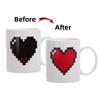 Heat Sensitive Color Changing Mugs Heart Pattern Ceramic Coffee Mugs Large Capacity Water Cup Juice Cup Holiday Rest Water Mug