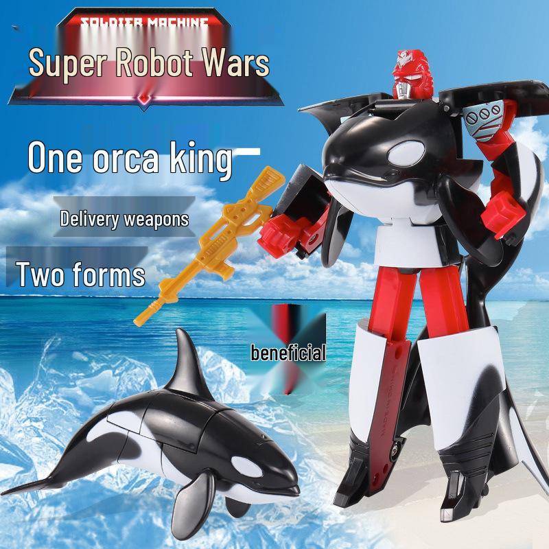 

Набор трансформеров-животных Kaierle: Игрушки-роботы Акула, Дельфин, Кинг-Конг, Орел и Тигр для мальчиков