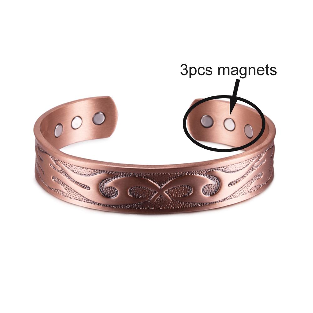 Медные Магнитные Браслеты Артрит Здоровье Энергия Браслет на Запястье Магнитные Браслеты Мужские Винтажные Регулируемый Браслет 14,5 мм Ширина Украшение