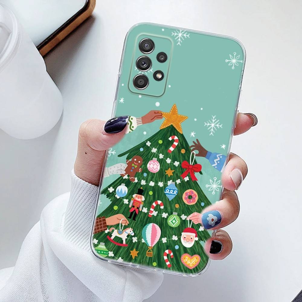 

Festive Christmas Tree Graphic Phone Case Silicone For Samsung S30,23,21,22,20 FE lite,S10,9,PIus Note20ultra Soft Transparent SamsungS20fe