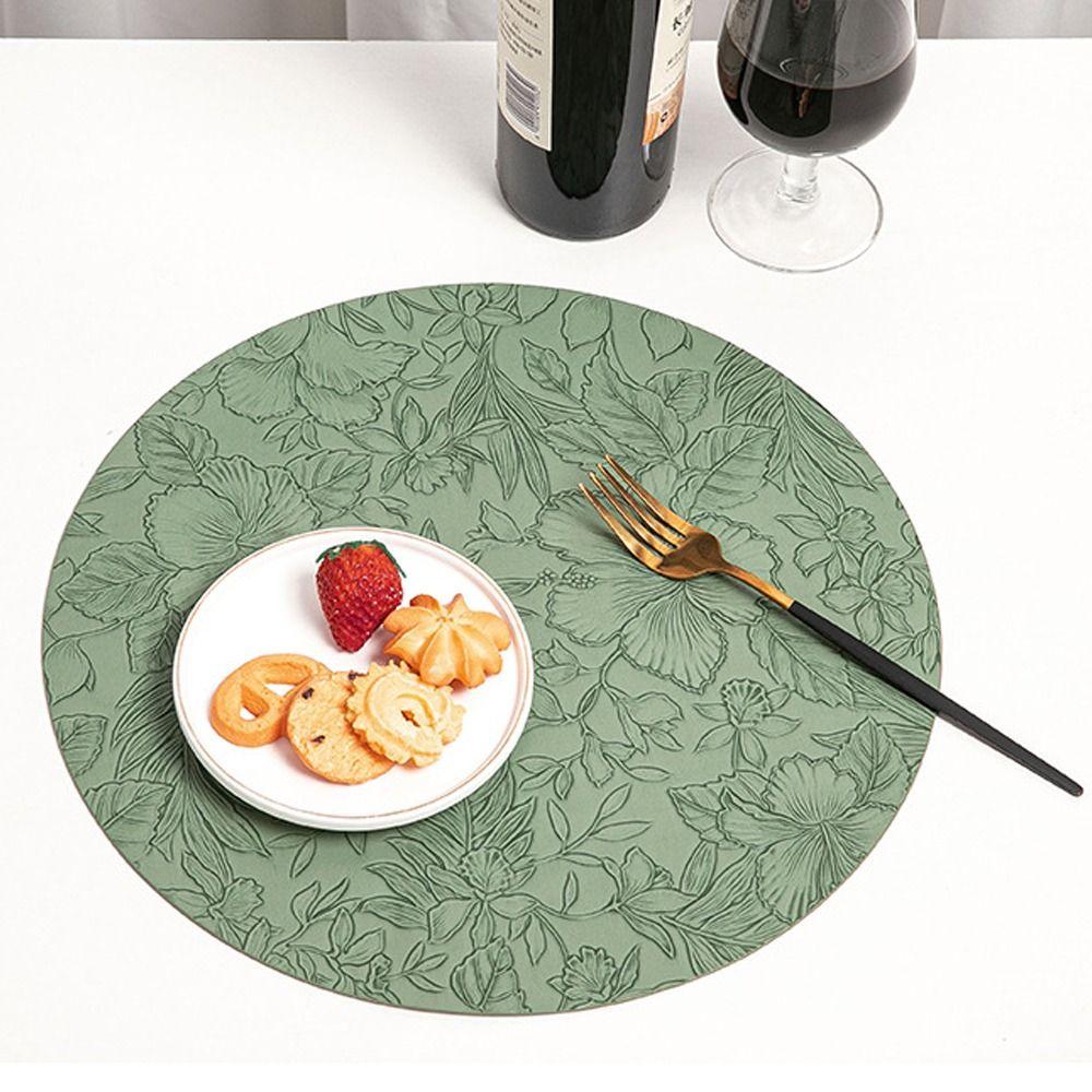 Round Dining Table Place Mats Anti Slip Coaster New Placemats Household