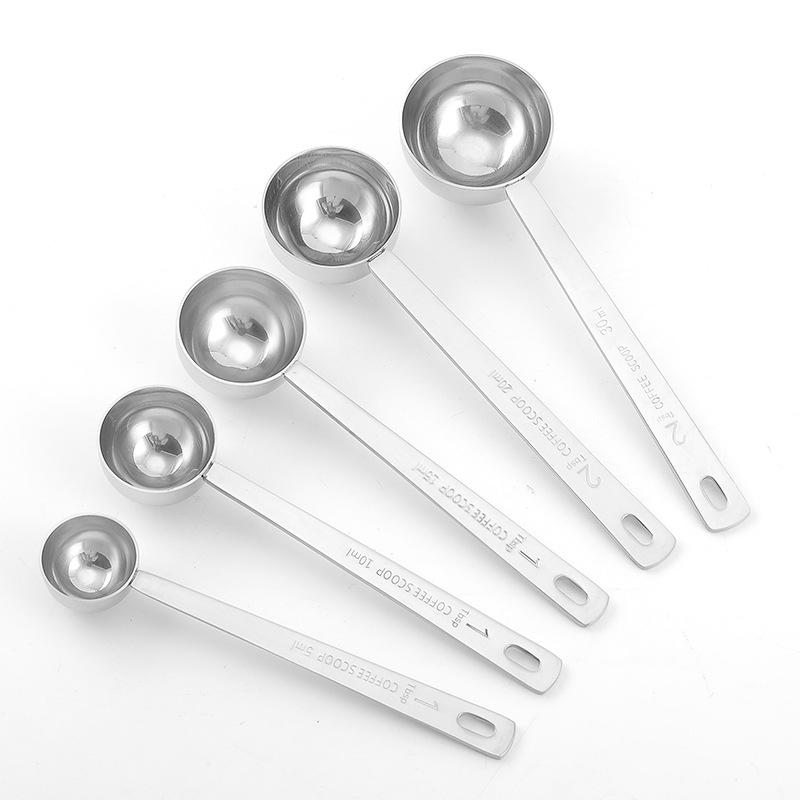 Stainless Steel Long Handle Measuring Spoons, 15ml & 30ml, for Coffee or Seasoning