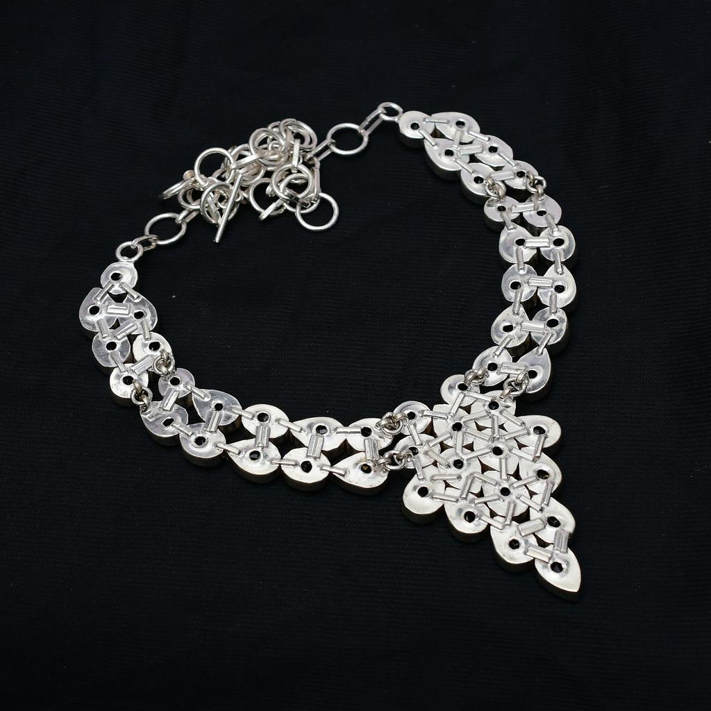 White Topaz Gemstone : 925 Sterling Silver Handmade Necklace Jewelry