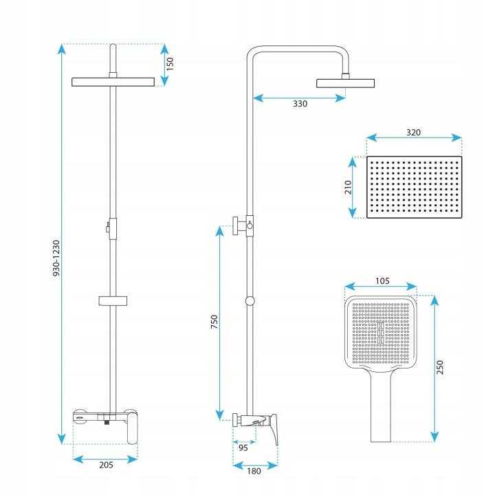 Brushed Gold Modern Shower Set with Joe Brush Rain Shower Head