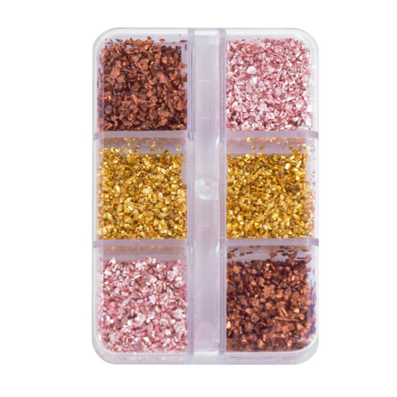 6-Grid Soft Pottery Rhinestone Boxed DIY Cobblestone Suit Nail Nail Jewelry Mixed