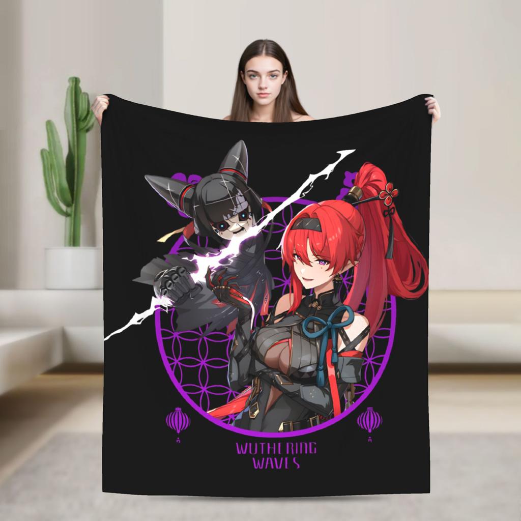 Warm Soft Blankets Camping Iuno Wuthering Waves Game Throw Blanket  Flannel Bedspread For Bedroom Fluffy Sofa Bed Cover