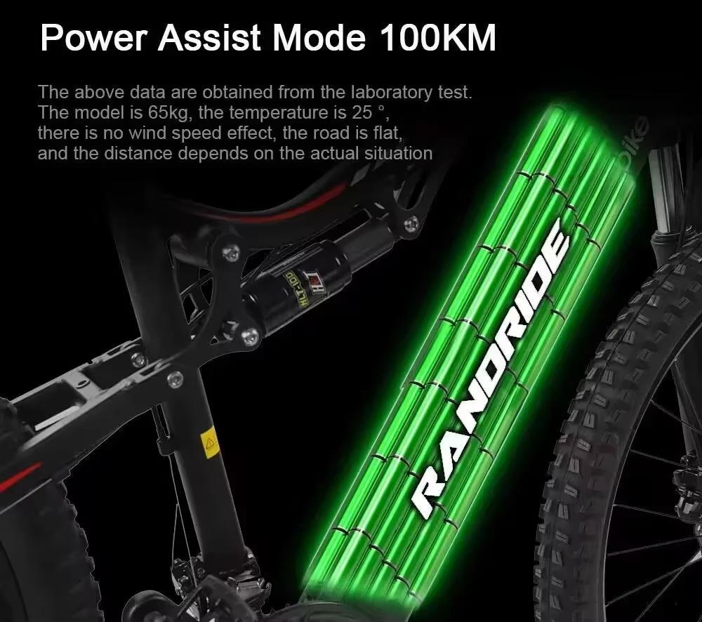 Neues RANDRIDE YG90B E-Bike, 1000W Hochleistungsmotor 48V17AH Akku hydraulische Bremse Elektrofahrrad für Erwachsene 27,5-Zoll-Reifen E-Bike