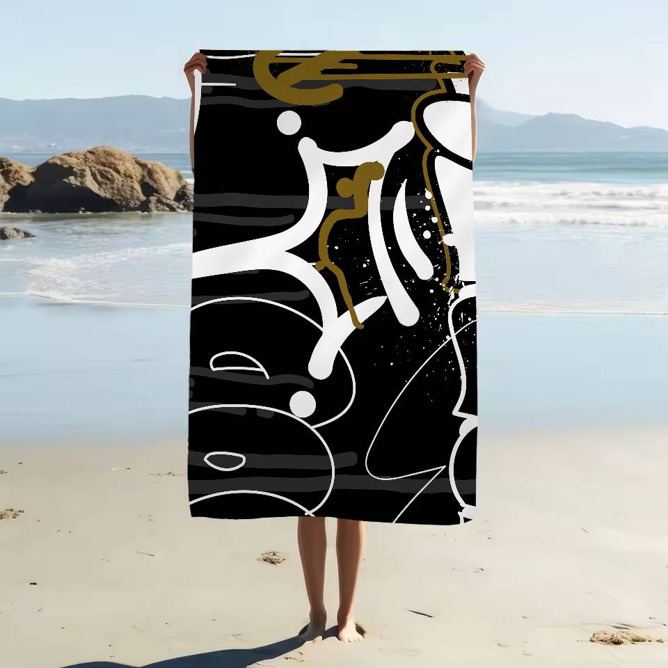 Alphabet Graffiti Muster Strandtuch für Kinder Badetuch Handtuch für den Pool Urlaubsgeschenk Picknicktuch Partygeschenk
