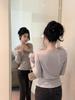Feel French Lace Slimming Sweet Patchwork Long Sleeve Thinning Fur Collar Women's Autumn Top