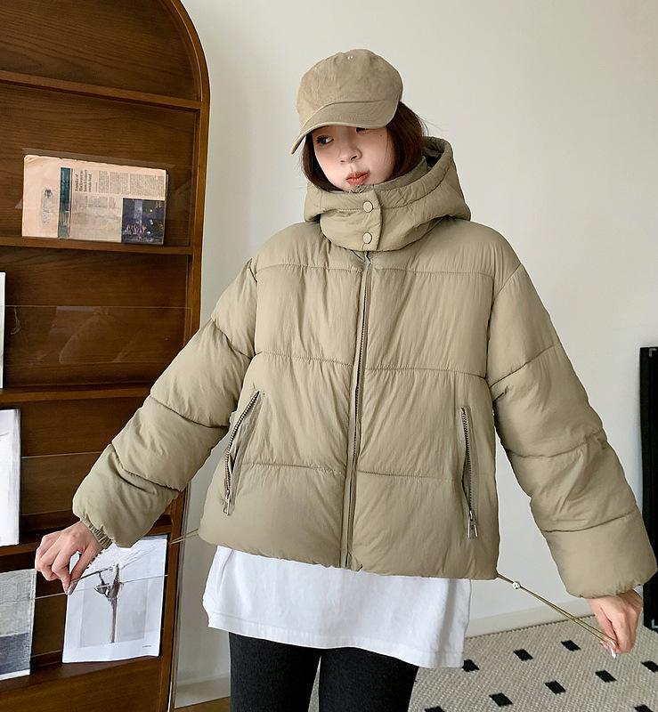 

Новинка 2023 года, женский пуховик с коротким капюшоном, свободный, с двойной застежкой-молнией, Brea