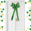 Patrick's Day Wreath Bow Patrick Day Decorations Holiday Bows for Front Door Wreath Decorations Tree Top Bow Ornament