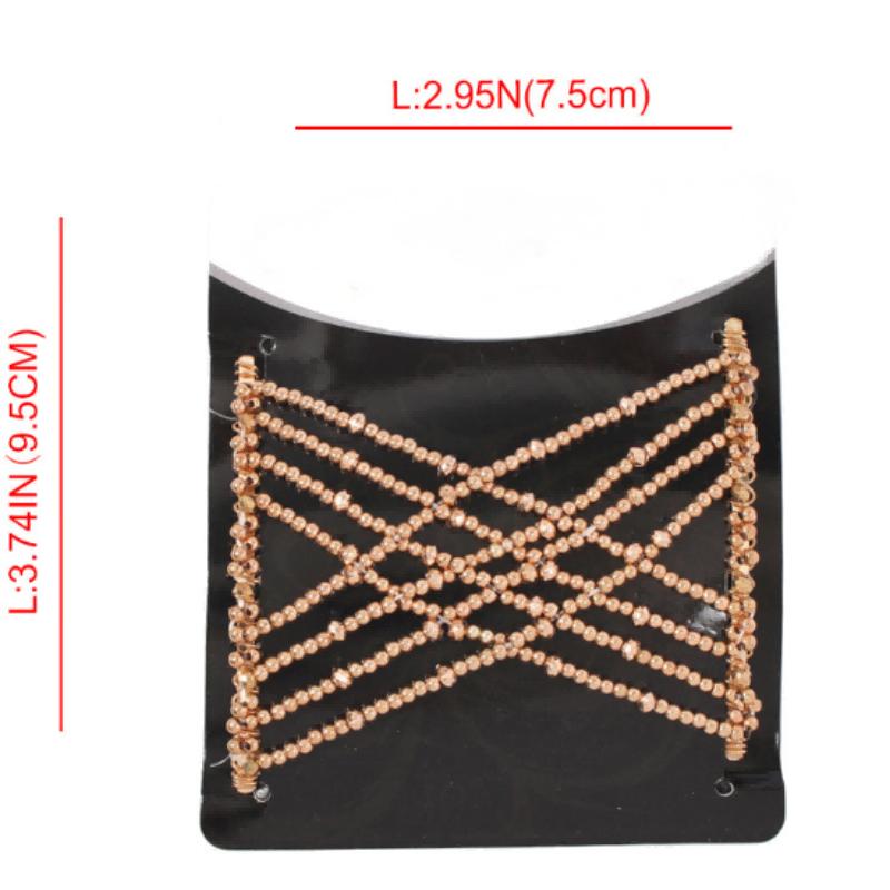 Peigne Magique Vintage Double Pince Extensible Épingles à Cheveux Perles pour Coiffure Femme