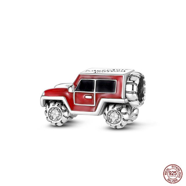 New 925 Sterling Silver Red Color Series Heart Shape Charms Beads Lucky Jewelry Gifts