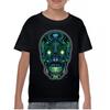 Bright Sugar Skull Youth Kids Boys T-Shirt Dia De Los Muertos Neon Day of the Dead Kids